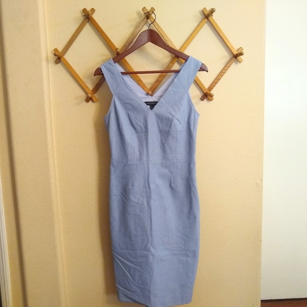 NWOT Banana Republic Light Blue V-Neck Sheath Dress